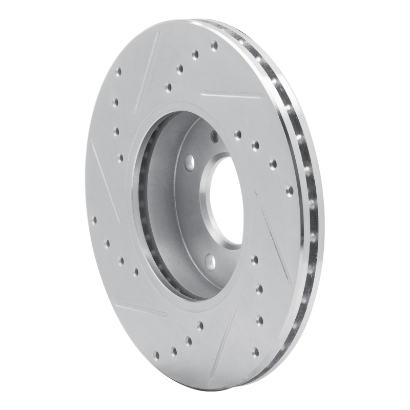 Infiniti G20 Brake Rotor (1) - Front Right - R1 Concepts - Drilled & Slotted - Silver - `93-`06